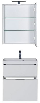 Тумба с раковиной Aquanet Латина 60 2 ящика белая