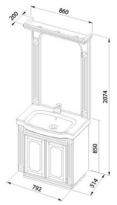 Тумба с раковиной Aquanet Фредерика new 80