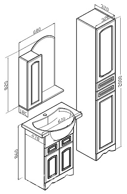 Зеркало-шкаф Бриклаер Анна 60 L белый