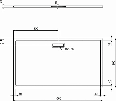 Поддон для душа Ideal Standard Ultraflat New 160х90 T448501 Белый