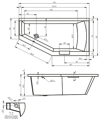 Акриловая ванна RIHO Geta 170 L