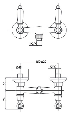 Смеситель Caprigo Adria Classic 03-015-vot для душа