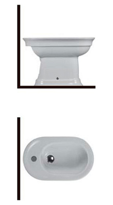 Биде напольное Hatria Dolcevita одно отверстие