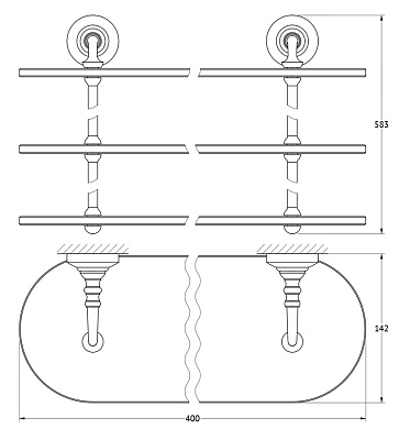 Полка 3SC Stilmar STI 017 3-х ярусная, хром