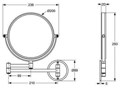 Зеркало косметическое Ideal Standard IOM A9111AA поворотное