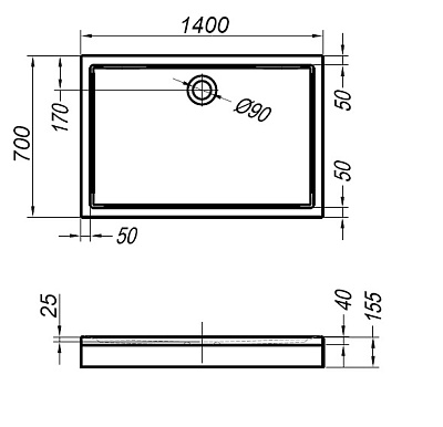 Поддон для душа Kolpa San Flamenco 140x70