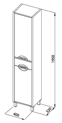 Шкаф-пенал Aquanet Гретта светлый дуб