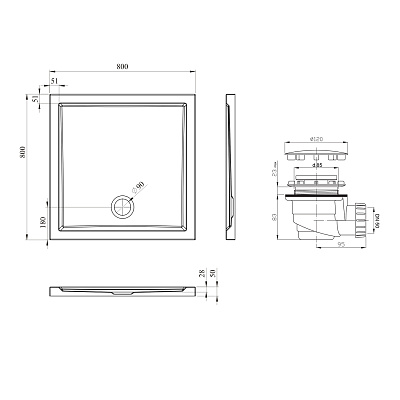 Поддон для душа Lavinia Boho One 80x80 3701380S с сифоном