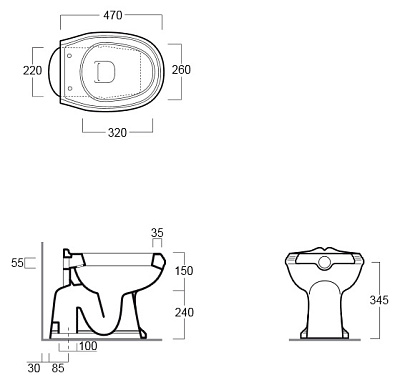 Унитаз приставной Simas Arcade AR 801
