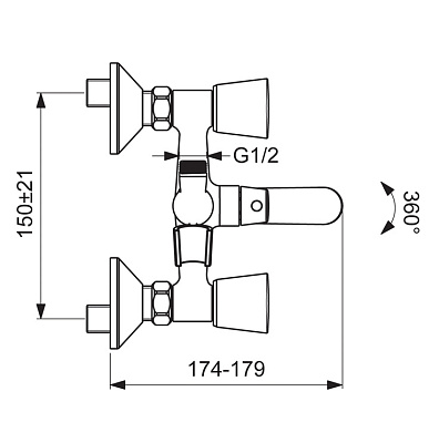 Смеситель Vidima Quadro BA344AA для ванны с душем