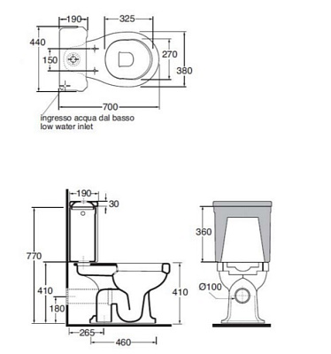 Чаша для унитаза-компакта Azzurra Giunone GIU100MBP