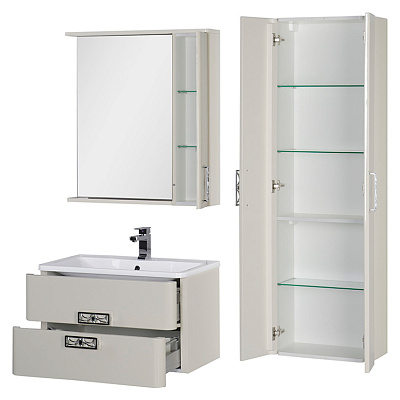 Зеркало-шкаф Aquanet Паллада 80 слоновая кость