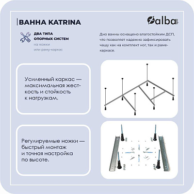 Акриловая ванна Alba Spa Katrina 170х110 левая ВАС029030Л100