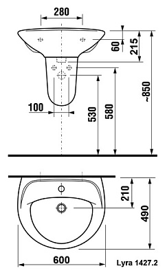 Раковина Jika Lyra 60 1427.2