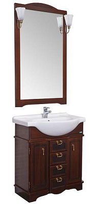 Тумба с раковиной Aquanet Луис 60 темный орех