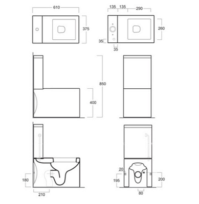 Чаша для унитаза-компакта Simas Frozen FZ 07