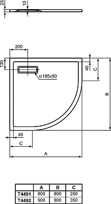 Поддон для душа Ideal Standard Ultraflat New 90х90 T449201 Белый