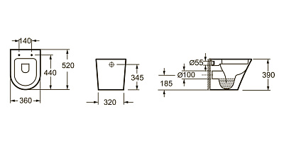 Приставной унитаз Lavinia Boho Biore 33040040