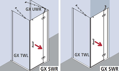 Душевой уголок Kermi Gia XP GX SWR 09018VPK R 90 см