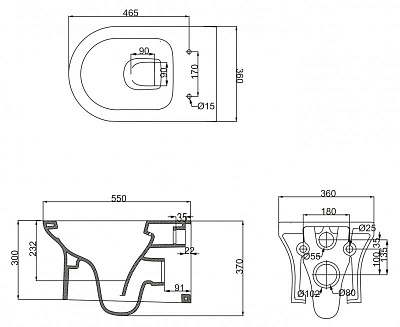 Чаша для унитаза BelBagno Vella-R BB620WHR подвесная