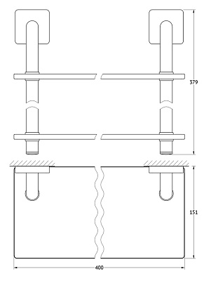 Полка Ellux Avantgarde AVA 035 2-х ярусная, 40 см