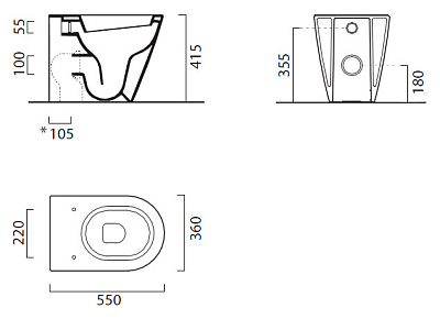 Унитаз приставной GSI Norm 55