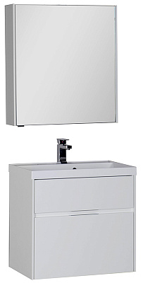 Тумба с раковиной Aquanet Латина 70 2 ящика белая