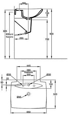 Раковина Jacob Delafon Escale E1211-00