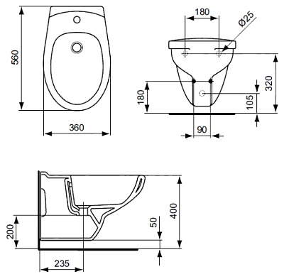 Биде подвесное Ideal Standard W801401