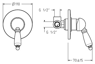 Смеситель Gattoni Orta 2730V0 для душа