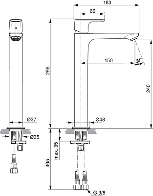 Смеситель Ideal Standard Connect Air A7027AA для раковины