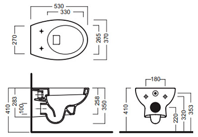 Унитаз подвесной Hatria Erika Pro