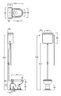 Унитаз Simas Arcade AR811/AR802 с высоким бачком