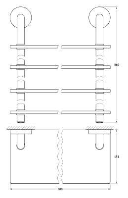 Полка Ellux Elegance ELE 049 4-х ярусная, 60 см