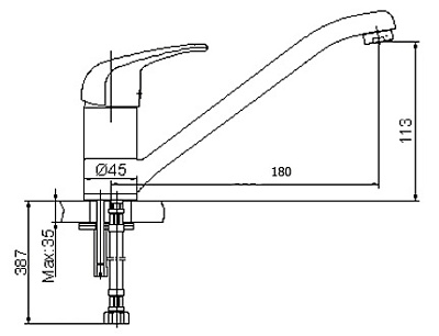 Смеситель E.C.A. Mix sl 102108374 для кухонной мойки