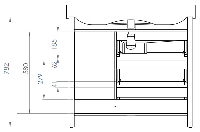 Тумба с раковиной Aquanet Тиана 90 светлый дуб