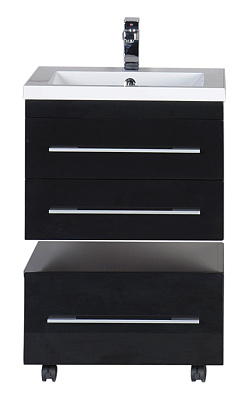 Тумба с раковиной Aquanet Нота 58 черная
