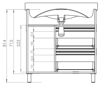 Тумба с раковиной Aquanet Доминика 80 б/к черная