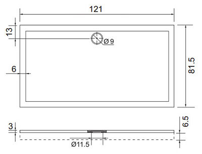 Поддон для душа Aquanet Gamma 120x80
