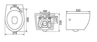 Чаша для унитаза подвесного BelBagno Prospero