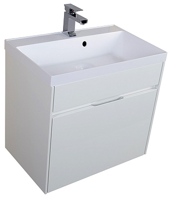 Тумба с раковиной Aquanet Латина 70 1 ящик белая