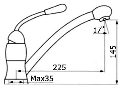 Смеситель Reginox Paganini K349K chrome для кухонной мойки