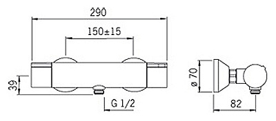 Термостат Oras Cubista 2870 для душа