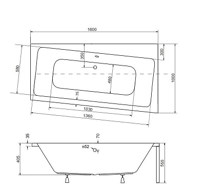 Акриловая ванна BESCO Infinity 160 P