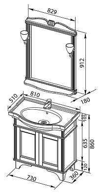 Мебель для ванной Aquanet Николь 80