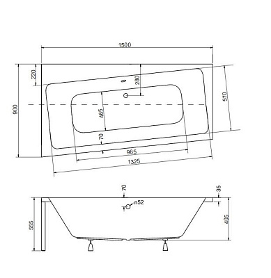 Акриловая ванна BESCO Infinity 150 L