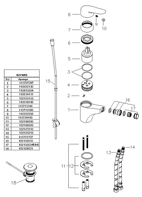Смеситель E.C.A. Mix lx 102110095 для биде