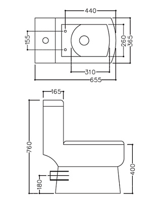 Унитаз-моноблок Jaquar Lyric LYS-WHT-38851P