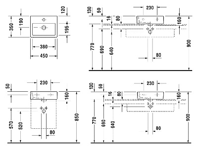 Рукомойник Duravit Vero 0704450000 (45 см)