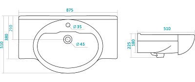 Раковина мебельная ASB-Mebel Сантек Сенеж 87